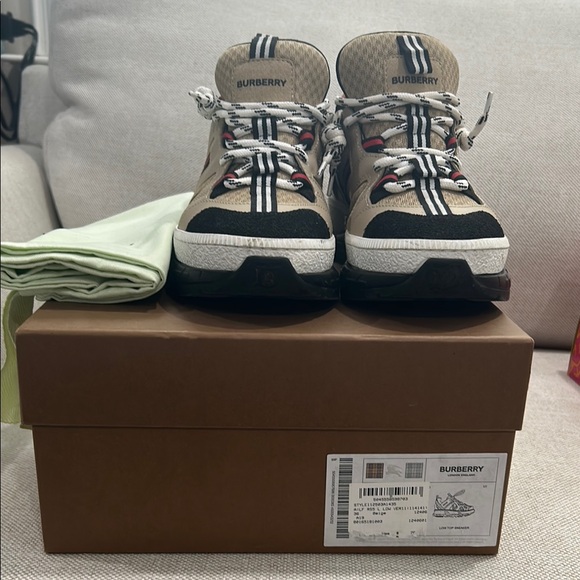 Authentic- Burberry Tan and Black Sneakers with Chunky Design - Picture 1 of 4